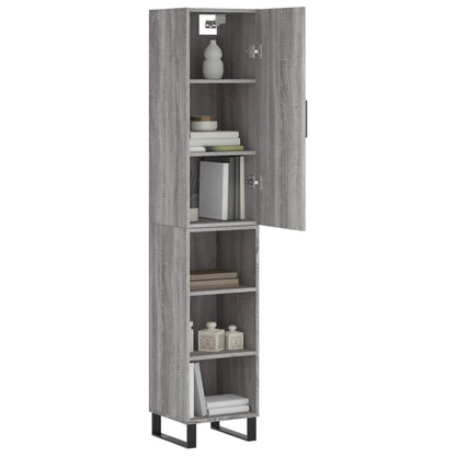 vidaXL Highboard Grey Sonoma 34.5x34x180 cm Engineered Wood