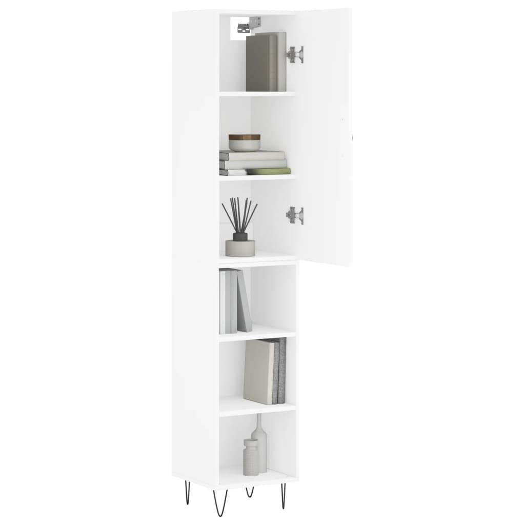 vidaXL Highboard White 34.5x34x180 cm Engineered Wood