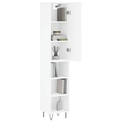 vidaXL Highboard White 34,5x34x180 cm Engineered Wood