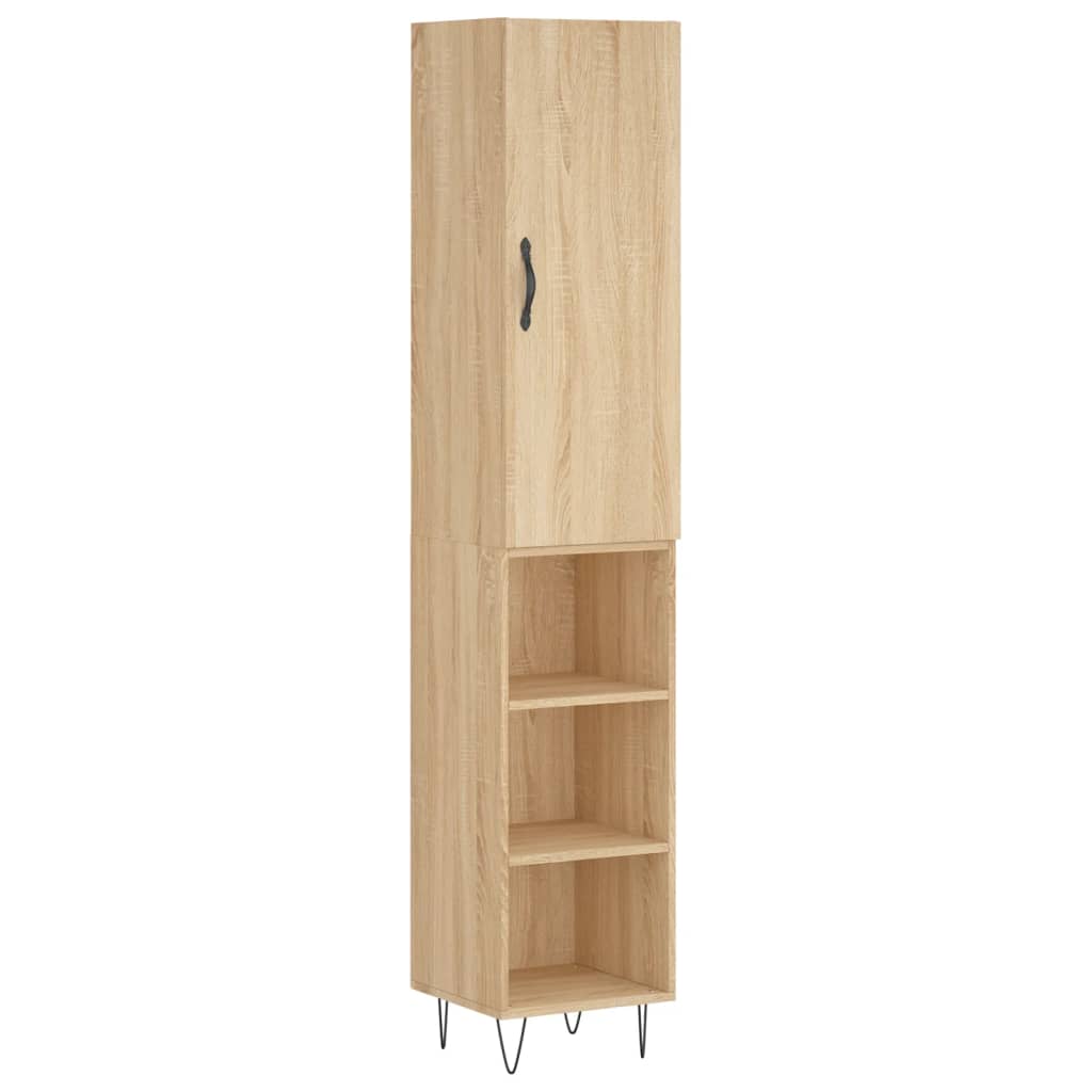 vidaXL Highboard Sonoma Oak 34,5x34x180 cm Engineered Wood