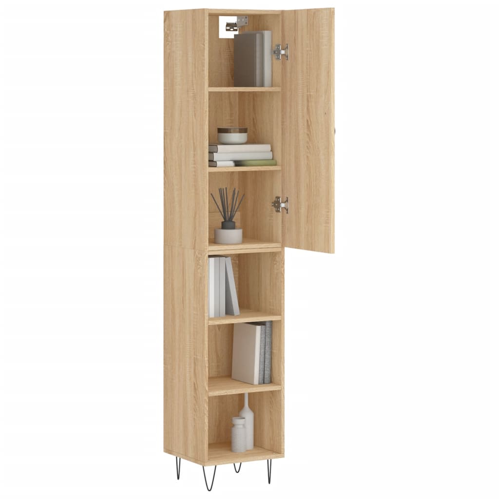 vidaXL Highboard Sonoma Oak 34,5x34x180 cm Engineered Wood