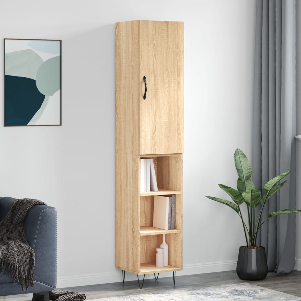 vidaXL Highboard Sonoma Oak 34,5x34x180 cm Engineered Wood
