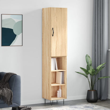 vidaXL Highboard Sonoma Oak 34,5x34x180 cm Engineered Wood