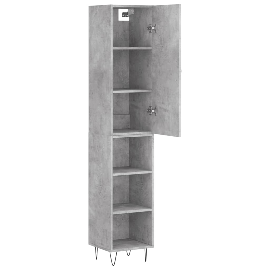 vidaXL Highboard Concrete Grey 34.5x34x180 cm Engineered Wood
