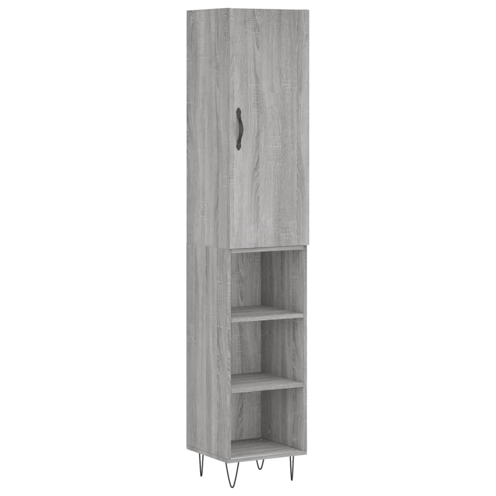 vidaXL Highboard Grey Sonoma 34,5x34x180 cm Engineered Wood
