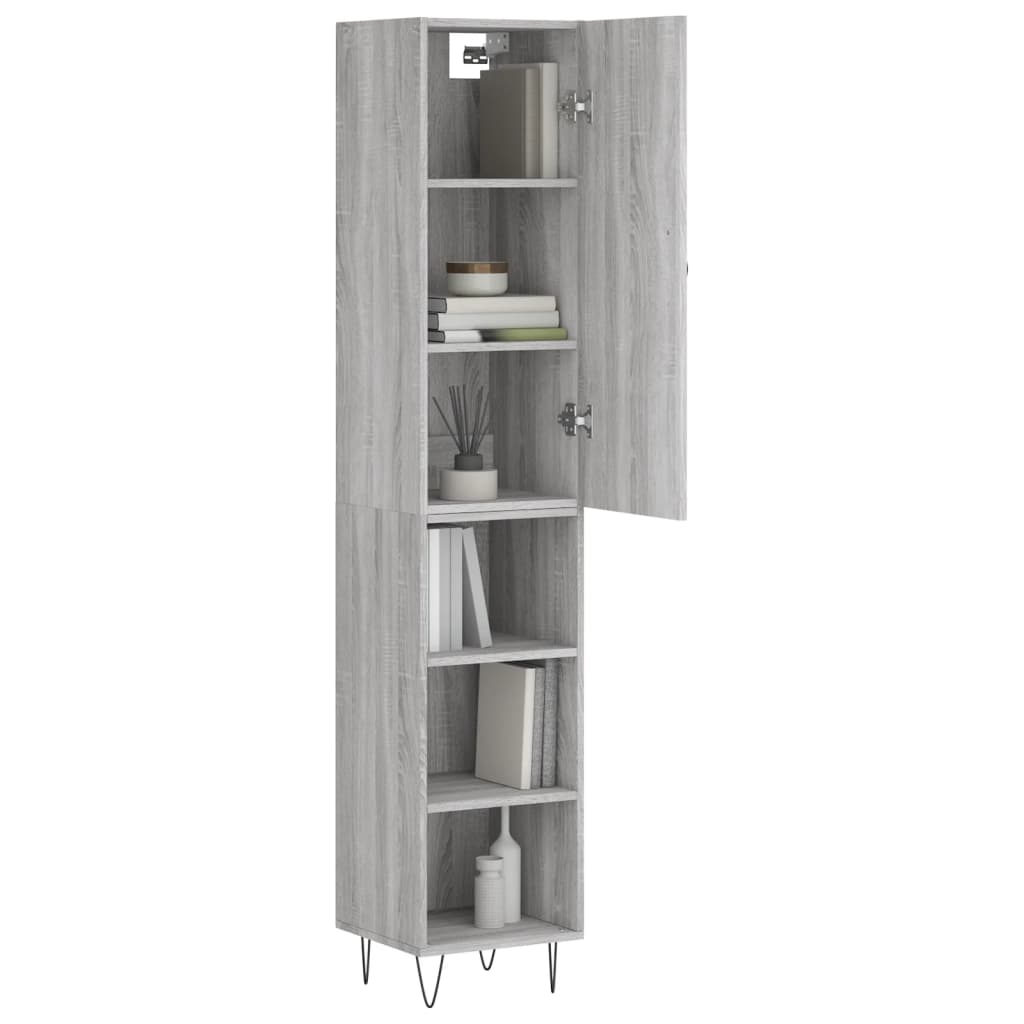 vidaXL Highboard Grey Sonoma 34.5x34x180 cm Engineered Wood