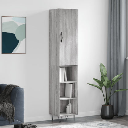 vidaXL Highboard Grey Sonoma 34,5x34x180 cm Engineered Wood