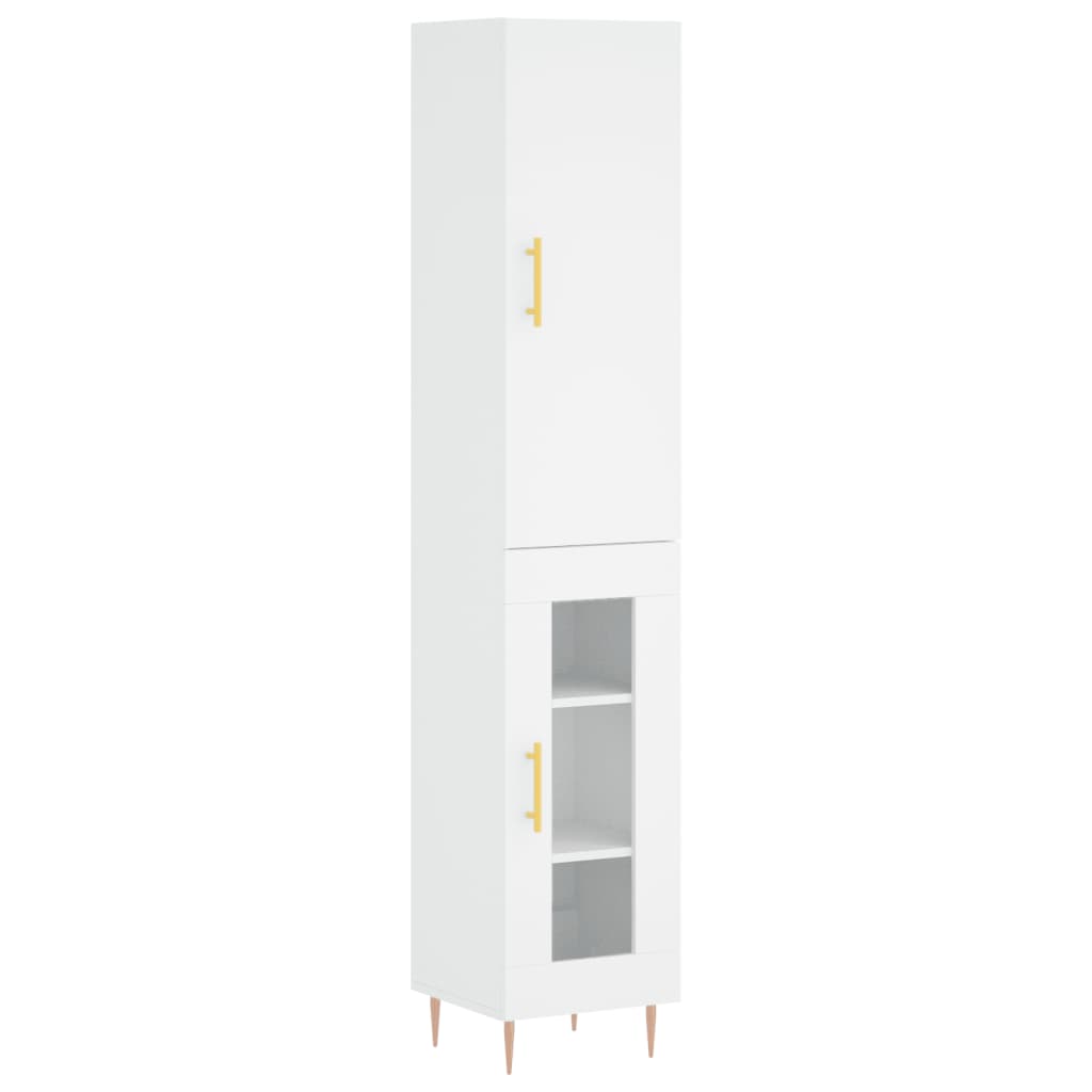 vidaXL Highboard White 34.5x34x180 cm Engineered Wood