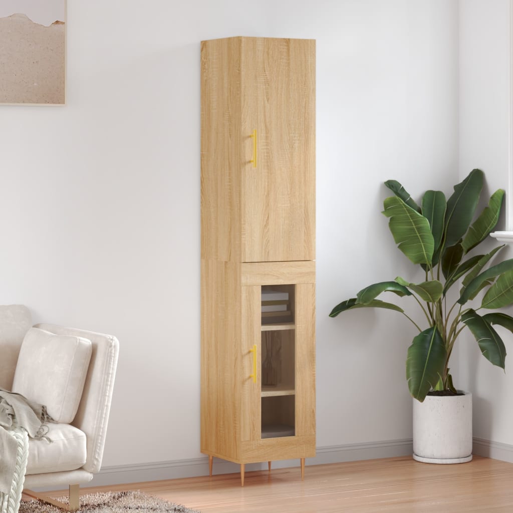 vidaXL Highboard Sonoma Oak 34,5x34x180 cm Engineered Wood