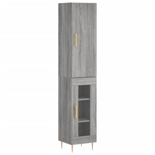 vidaXL Highboard Grey Sonoma 34.5x34x180 cm Engineered Wood