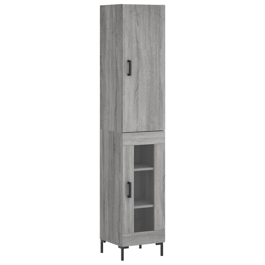 vidaXL Highboard Grey Sonoma 34.5x34x180 cm Engineered Wood
