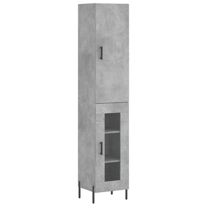 vidaXL Highboard Concrete Grey 34,5x34x180 cm Engineered Wood