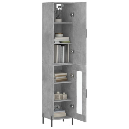 vidaXL Highboard Concrete Grey 34,5x34x180 cm Engineered Wood