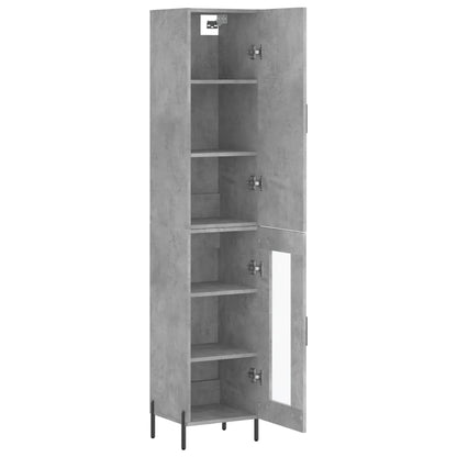 vidaXL Highboard Concrete Grey 34,5x34x180 cm Engineered Wood