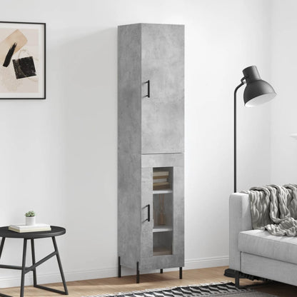 vidaXL Highboard Concrete Grey 34,5x34x180 cm Engineered Wood