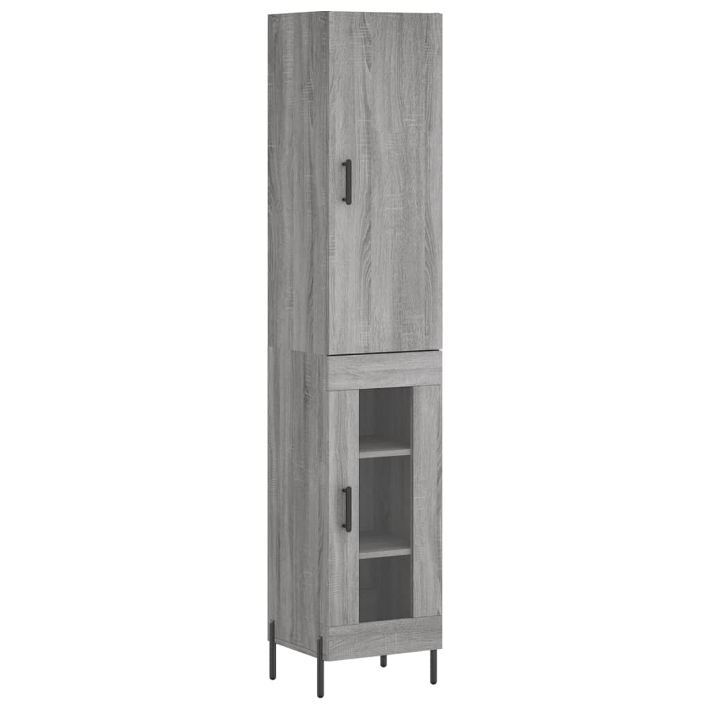 vidaXL Highboard Grey Sonoma 34,5x34x180 cm Engineered Wood