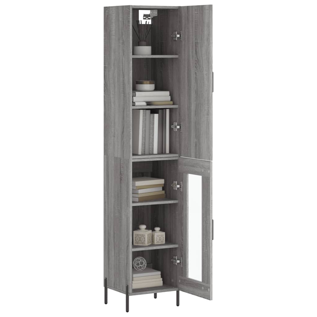 vidaXL Highboard Grey Sonoma 34,5x34x180 cm Engineered Wood