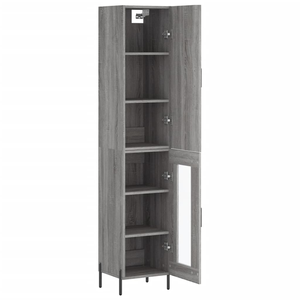 vidaXL Highboard Grey Sonoma 34,5x34x180 cm Engineered Wood