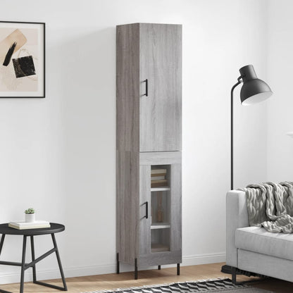 vidaXL Highboard Grey Sonoma 34,5x34x180 cm Engineered Wood