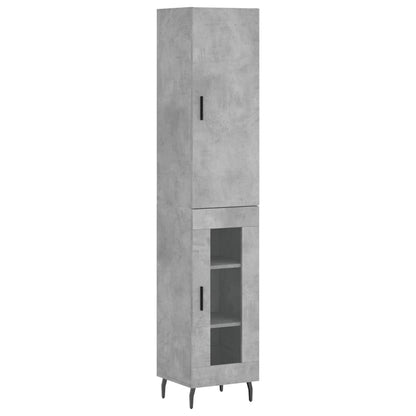 vidaXL Highboard Concrete Grey 34,5x34x180 cm Engineered Wood