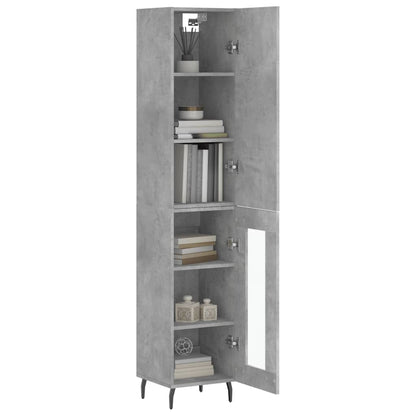 vidaXL Highboard Concrete Grey 34,5x34x180 cm Engineered Wood