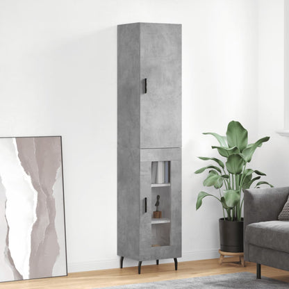 vidaXL Highboard Concrete Grey 34,5x34x180 cm Engineered Wood