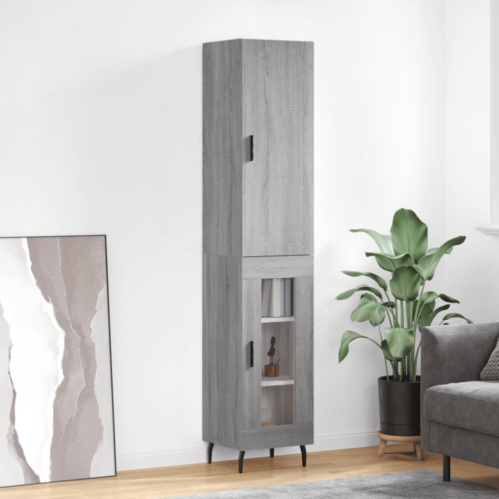 vidaXL Highboard Grey Sonoma 34.5x34x180 cm Engineered Wood
