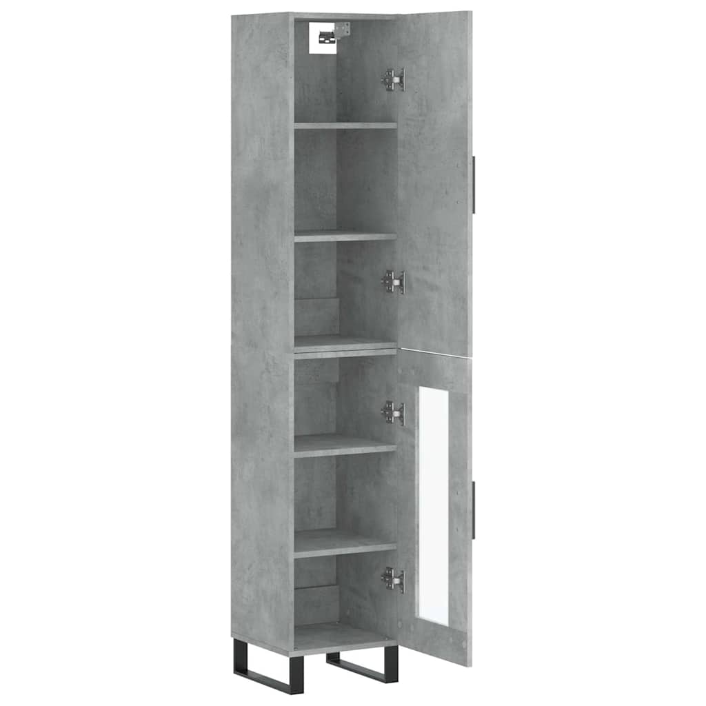 vidaXL Highboard Concrete Grey 34.5x34x180 cm Engineered Wood