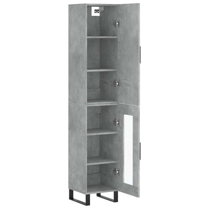vidaXL Highboard Concrete Grey 34.5x34x180 cm Engineered Wood