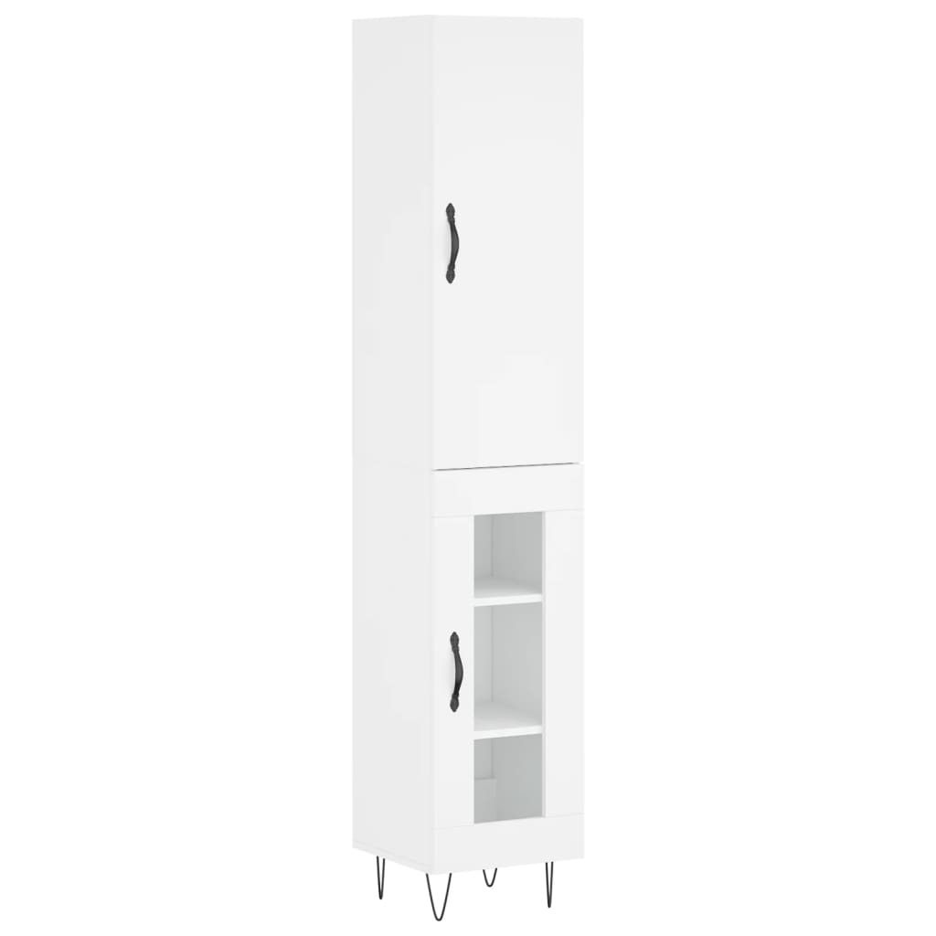 vidaXL Highboard White 34.5x34x180 cm Engineered Wood