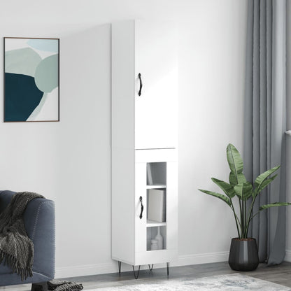vidaXL Highboard White 34.5x34x180 cm Engineered Wood