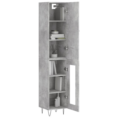vidaXL Highboard Concrete Grey 34.5x34x180 cm Engineered Wood