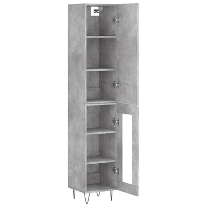 vidaXL Highboard Concrete Grey 34.5x34x180 cm Engineered Wood