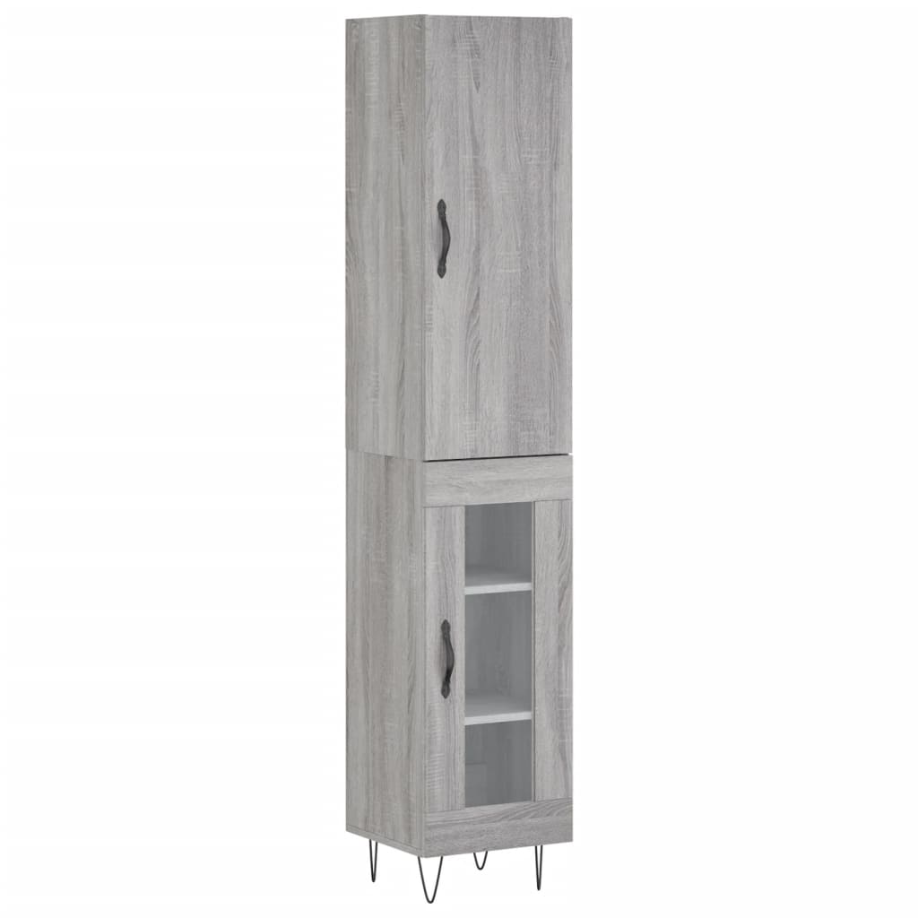 vidaXL Highboard Grey Sonoma 34.5x34x180 cm Engineered Wood