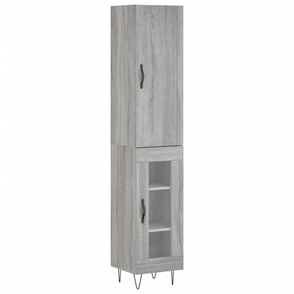 vidaXL Highboard Grey Sonoma 34.5x34x180 cm Engineered Wood