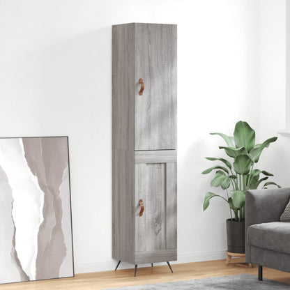 vidaXL Highboard Grey Sonoma 34.5x34x180 cm Engineered Wood