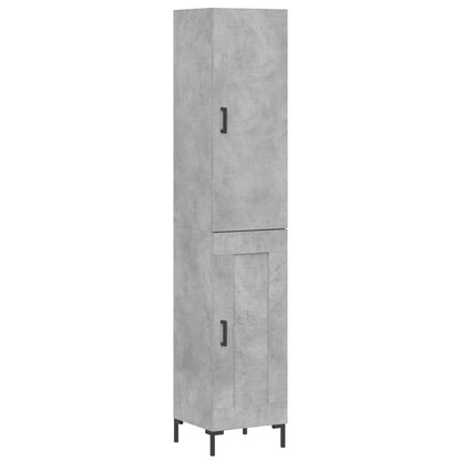 vidaXL Highboard Concrete Grey 34.5x34x180 cm Engineered Wood