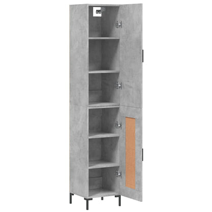 vidaXL Highboard Concrete Grey 34.5x34x180 cm Engineered Wood
