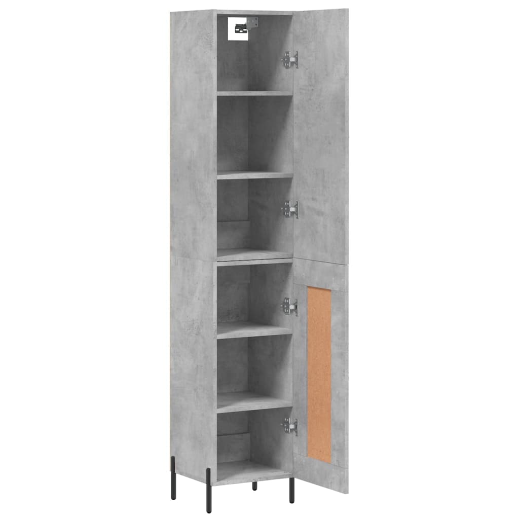 vidaXL Highboard Concrete Grey 34,5x34x180 cm Engineered Wood