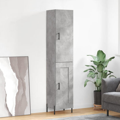 vidaXL Highboard Concrete Grey 34,5x34x180 cm Engineered Wood