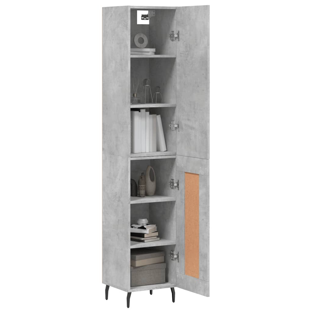 vidaXL Highboard Concrete Grey 34,5x34x180 cm Engineered Wood