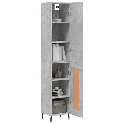 vidaXL Highboard Concrete Grey 34,5x34x180 cm Engineered Wood