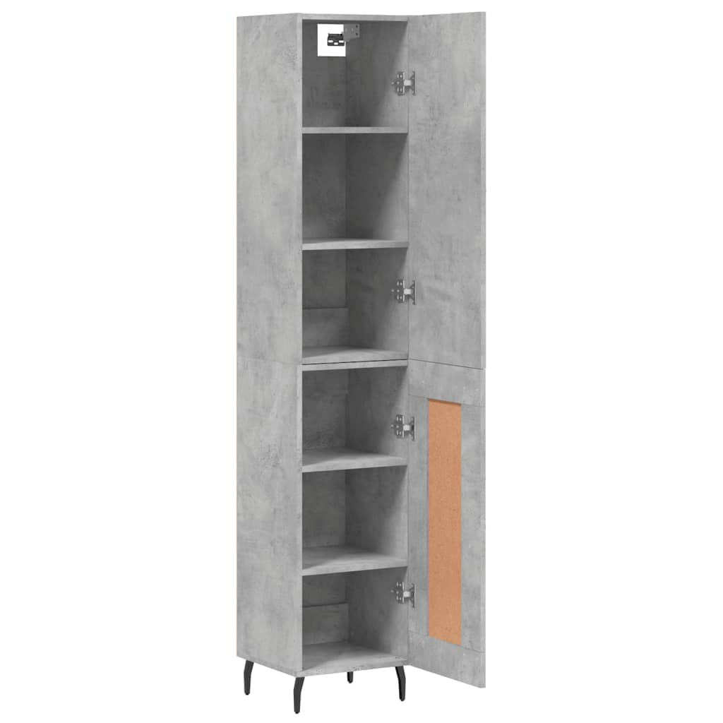 vidaXL Highboard Concrete Grey 34.5x34x180 cm Engineered Wood
