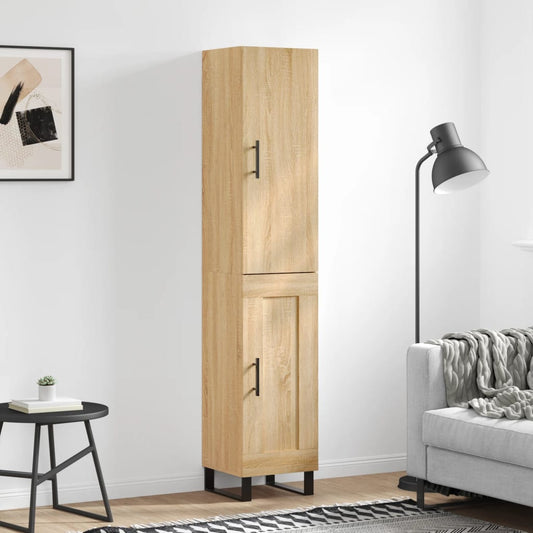 vidaXL Highboard Sonoma Oak 34.5x34x180 cm Engineered Wood
