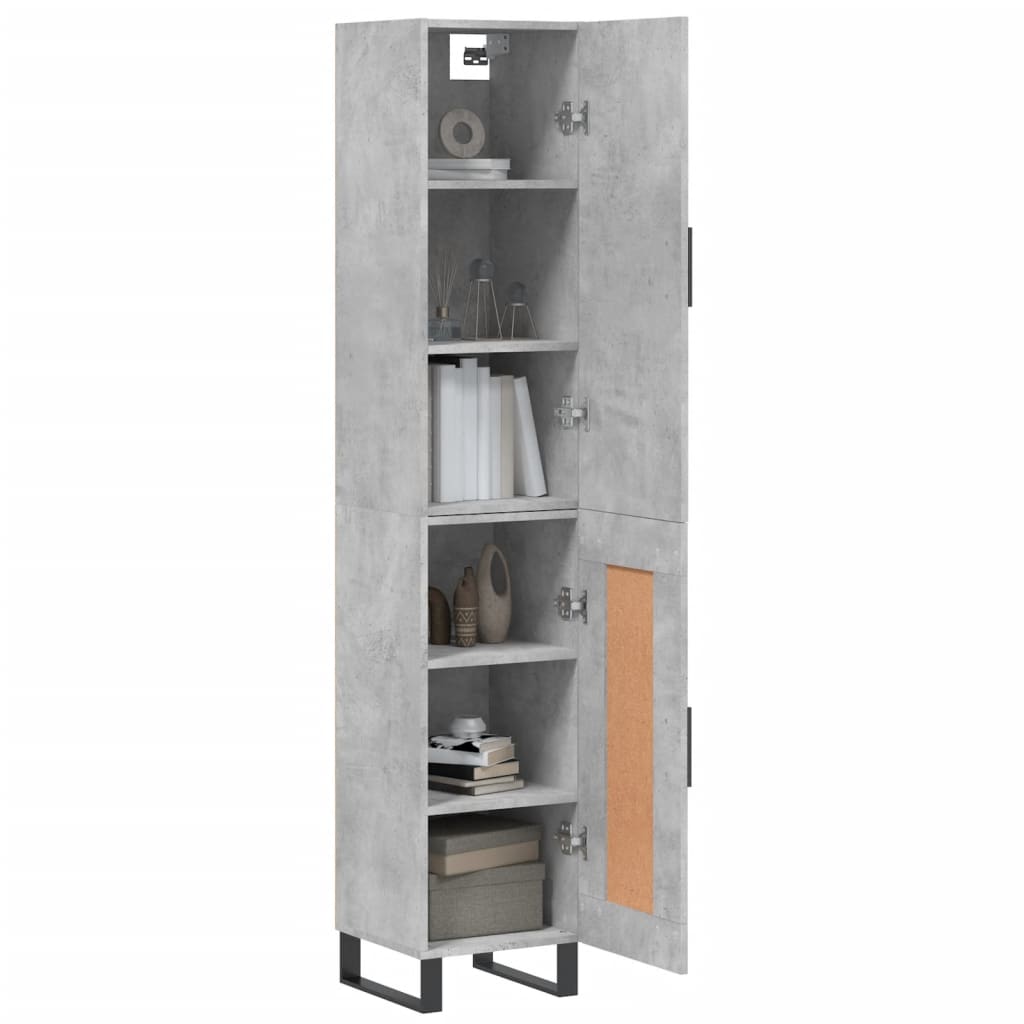 vidaXL Highboard Concrete Grey 34,5x34x180 cm Engineered Wood