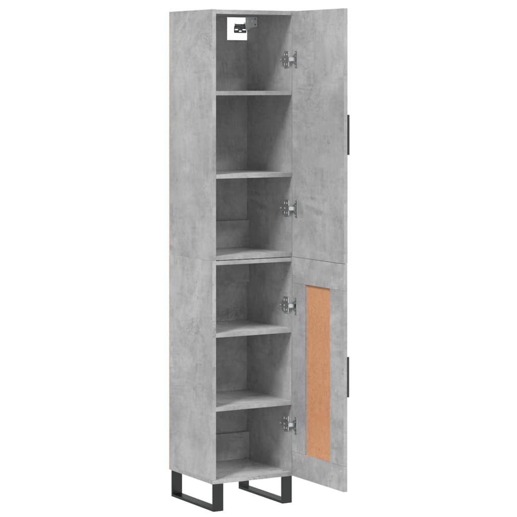 vidaXL Highboard Concrete Grey 34,5x34x180 cm Engineered Wood