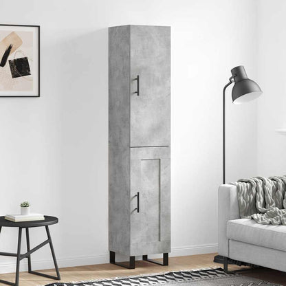 vidaXL Highboard Concrete Grey 34,5x34x180 cm Engineered Wood