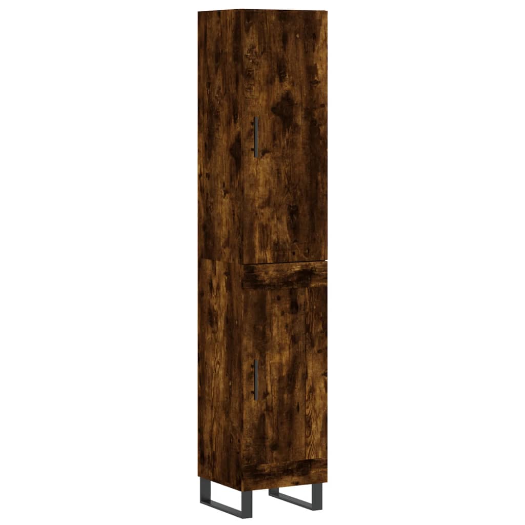 vidaXL Highboard Smoked Oak 34.5x34x180 cm Engineered Wood