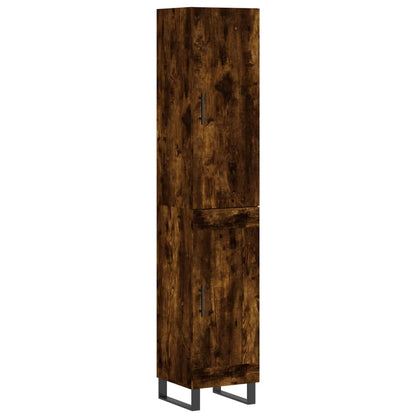 vidaXL Highboard Smoked Oak 34.5x34x180 cm Engineered Wood