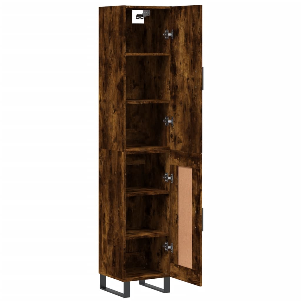 vidaXL Highboard Smoked Oak 34.5x34x180 cm Engineered Wood